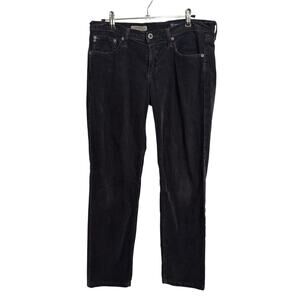 AG Adriano Goldschmied Pants Womens 8 29 Black The Stevie Slim Straight Corduroy